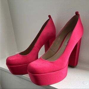 Steve Madden Hot Pink Platform Block Heels